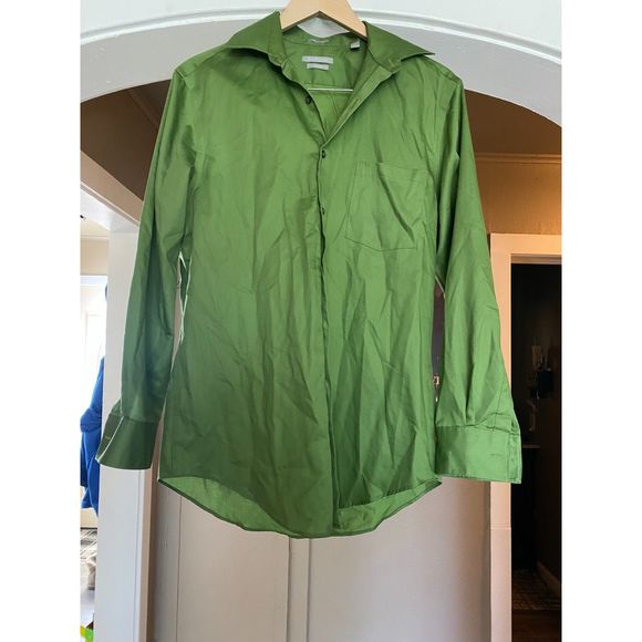 Van Heusen Green Button Up shirt 16 - Picture 1 of 3